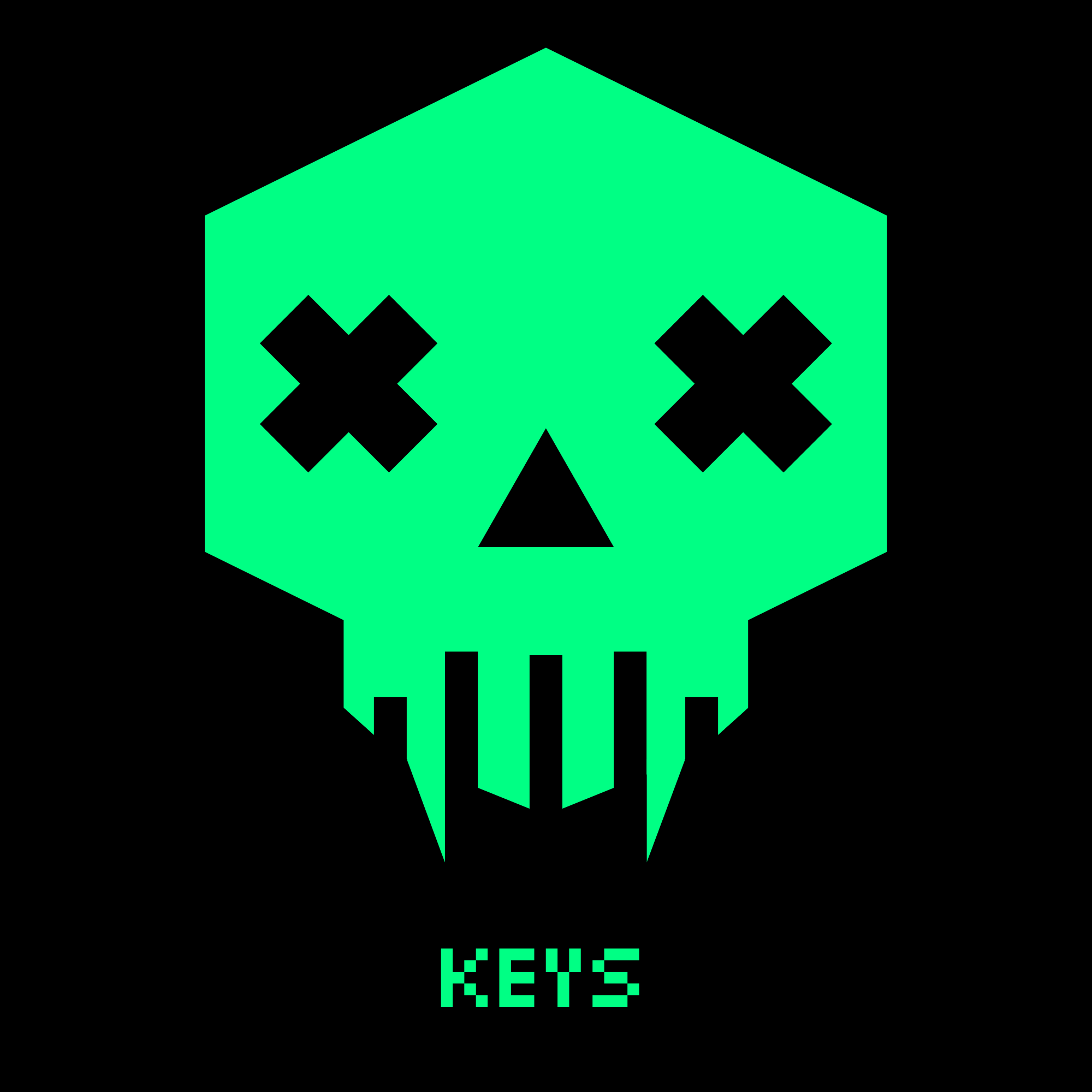 Green RETUI Keys skull identity